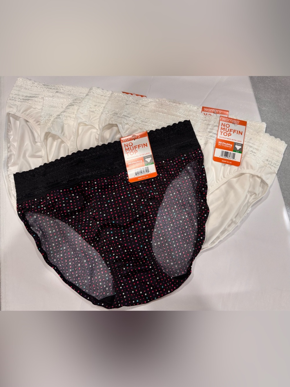Warner's No Muffin Top Hi-Cut Panties Multi Pack Bundle NWT Lot of 5 Size L / 7